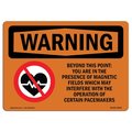 Signmission OSHA WARNING Sign, Beyond This Point Magnetic Fields, 24in X 18in Aluminum, 18" W, 24" L, Landscape OS-WS-A-1824-L-12476